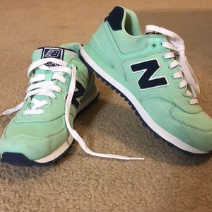 Teal New Balance sneakers